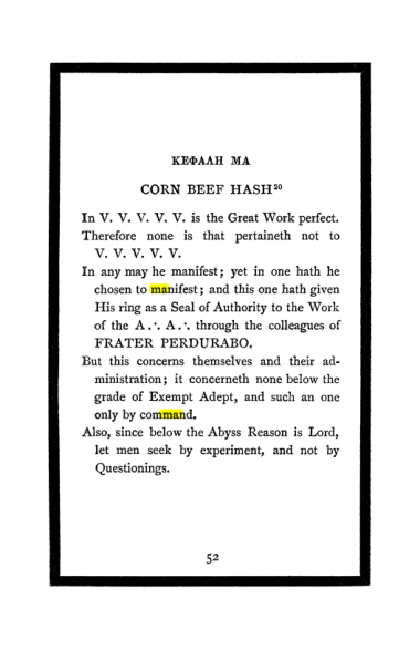 Original scan of The Book of Lies, PDF page 56