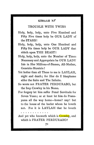 Original scan of The Book of Lies, PDF page 75