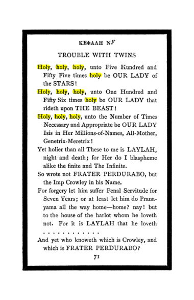 Original scan of The Book of Lies, PDF page 75