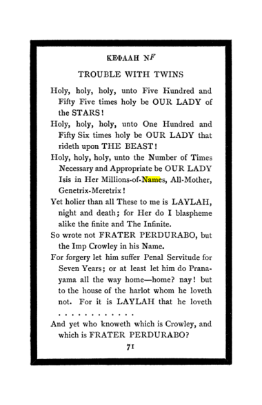 Original scan of The Book of Lies, PDF page 75