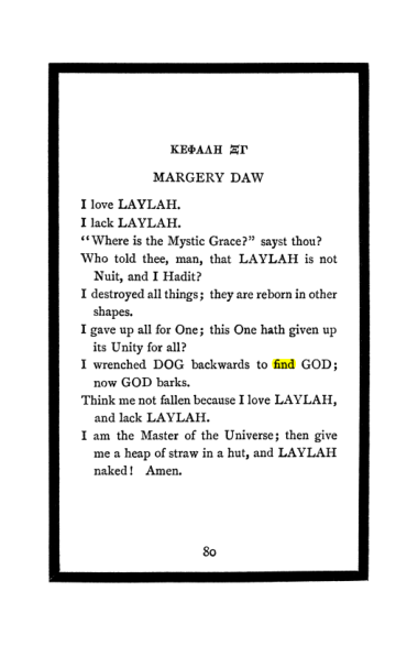 Original scan of The Book of Lies, PDF page 84