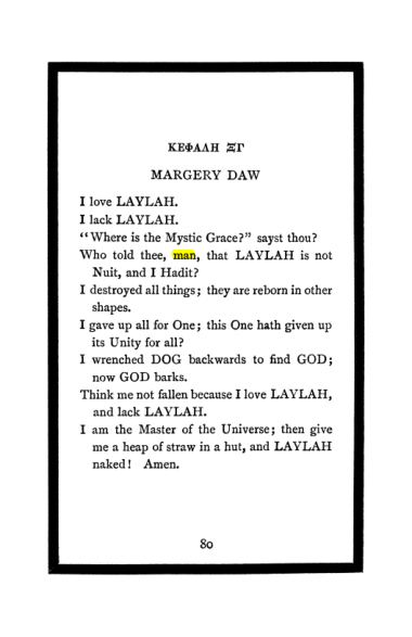 Original scan of The Book of Lies, PDF page 84