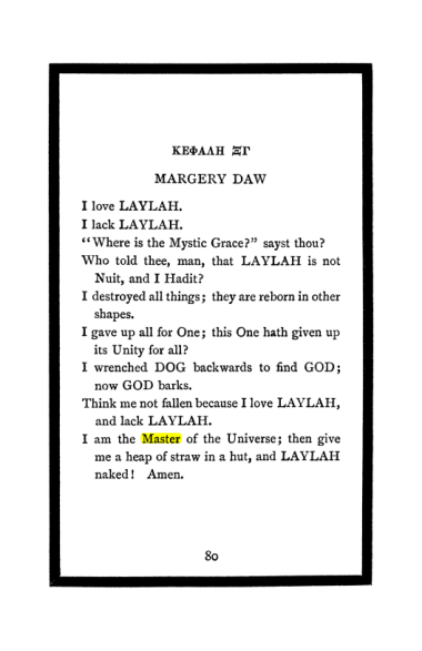 Original scan of The Book of Lies, PDF page 84