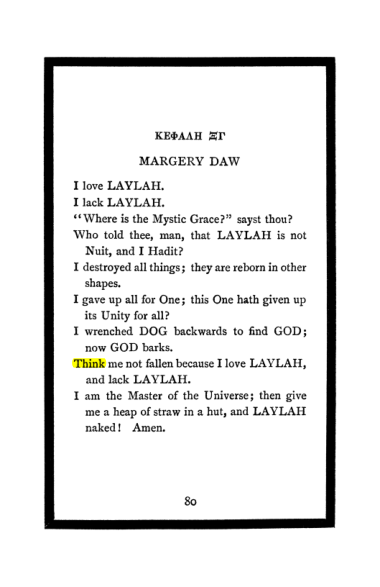 Original scan of The Book of Lies, PDF page 84