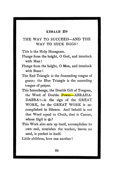 Original scan of The Book of Lies, PDF page 90