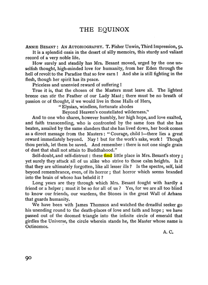 Original scan of The Equinox (Volume I, Number I), PDF page 100