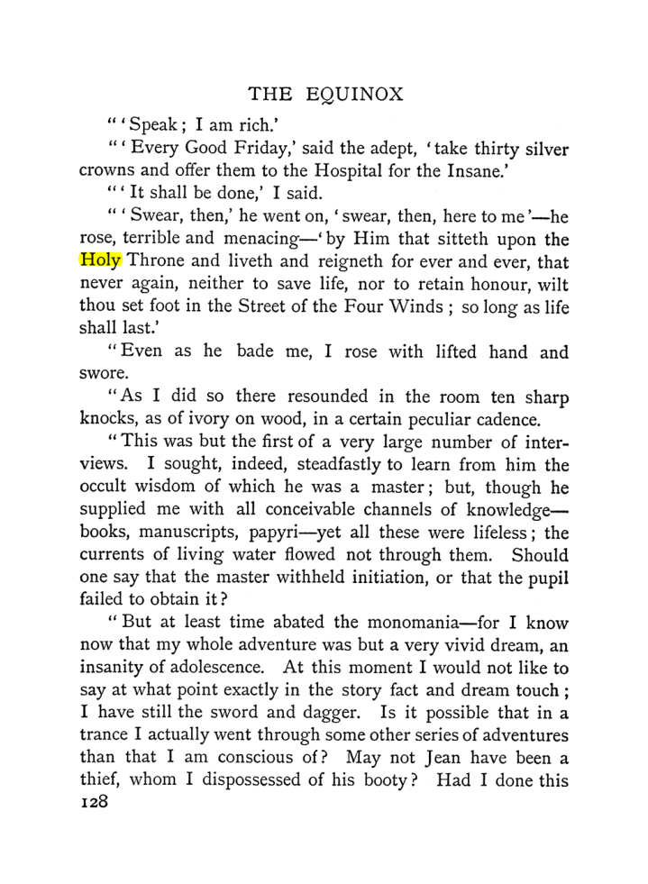Original scan of The Equinox (Volume I, Number I), PDF page 138