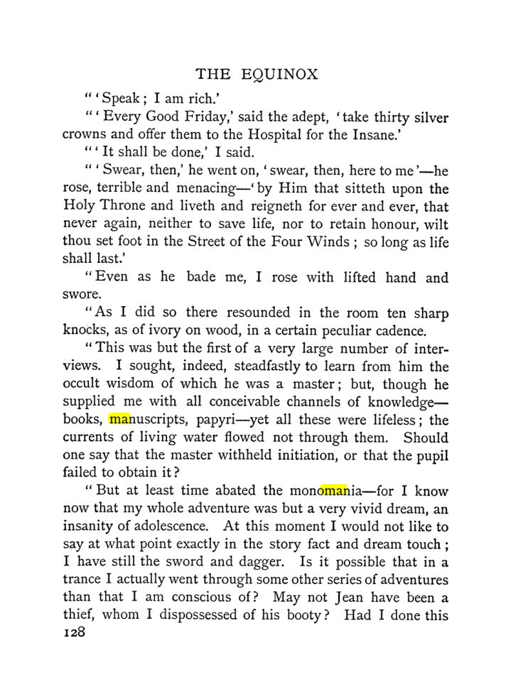 Original scan of The Equinox (Volume I, Number I), PDF page 138