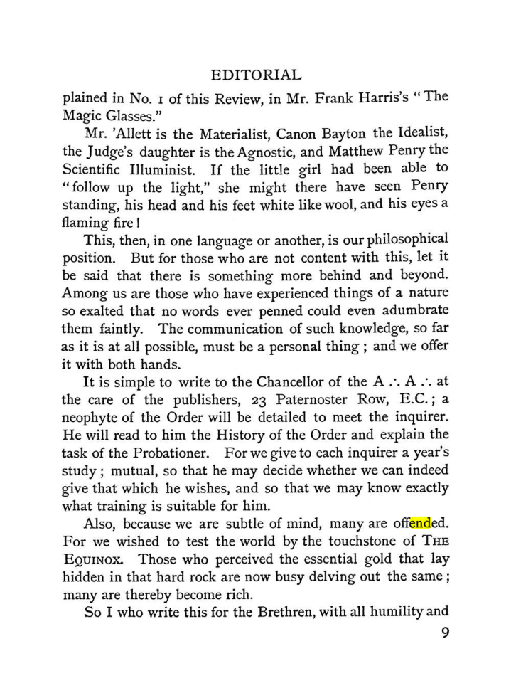 Original scan of The Equinox (Volume I, Number I), PDF page 17