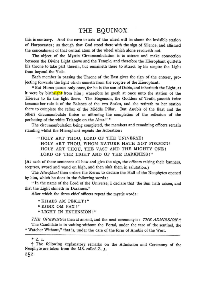 Original scan of The Equinox (Volume I, Number I), PDF page 260