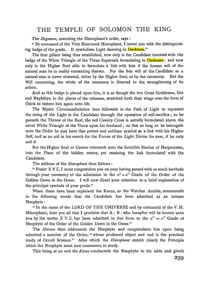 Original scan of The Equinox (Volume I, Number I), PDF page 267