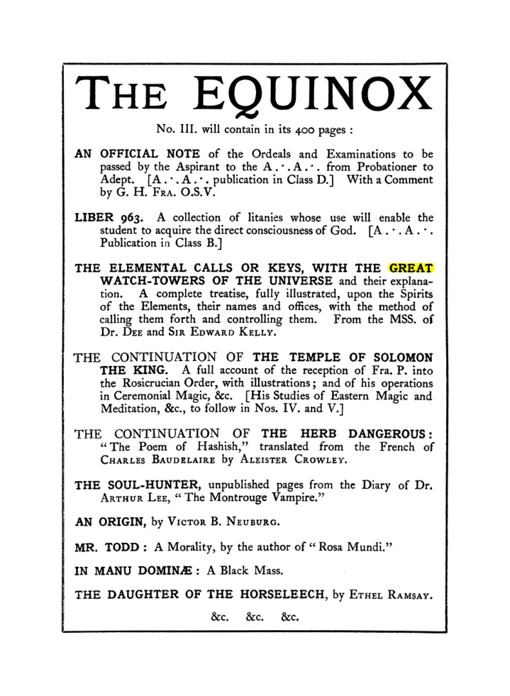 Original scan of The Equinox (Volume I, Number I), PDF page 406