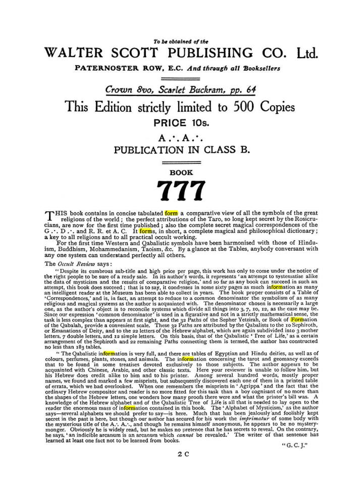 Original scan of The Equinox (Volume I, Number I), PDF page 410