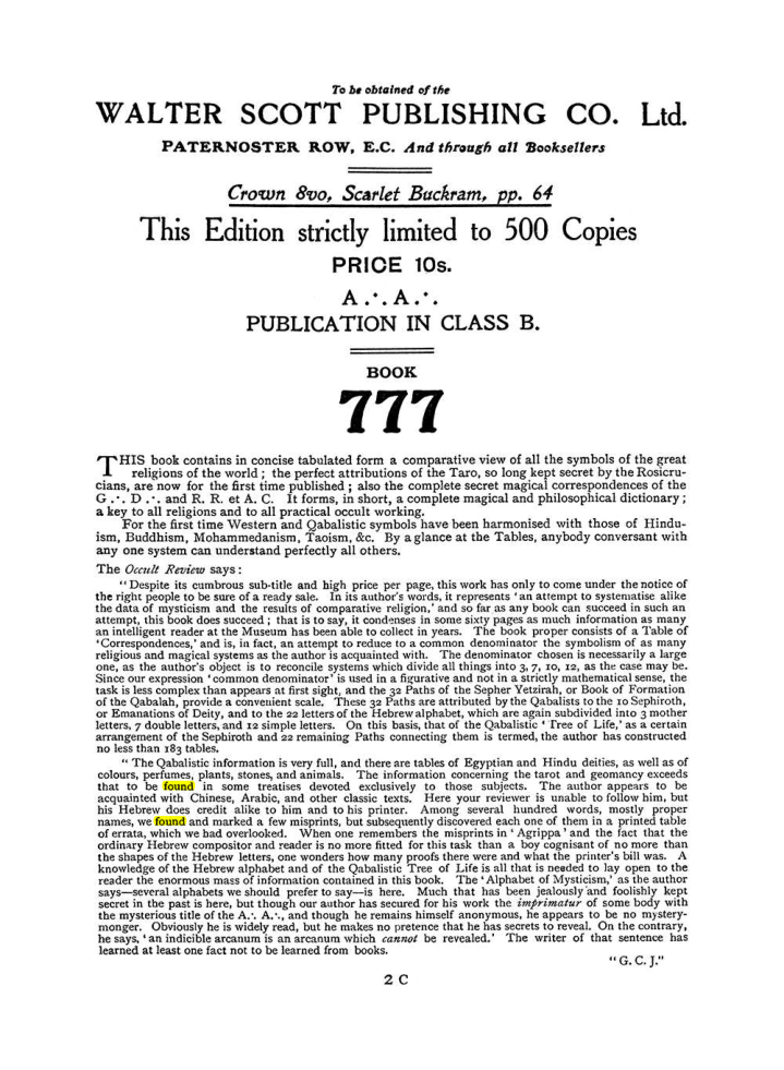 Original scan of The Equinox (Volume I, Number I), PDF page 410