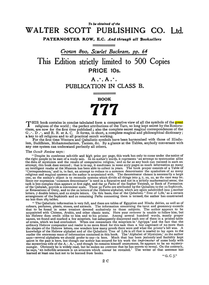Original scan of The Equinox (Volume I, Number I), PDF page 410