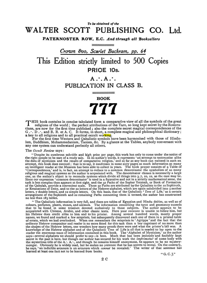Original scan of The Equinox (Volume I, Number I), PDF page 410