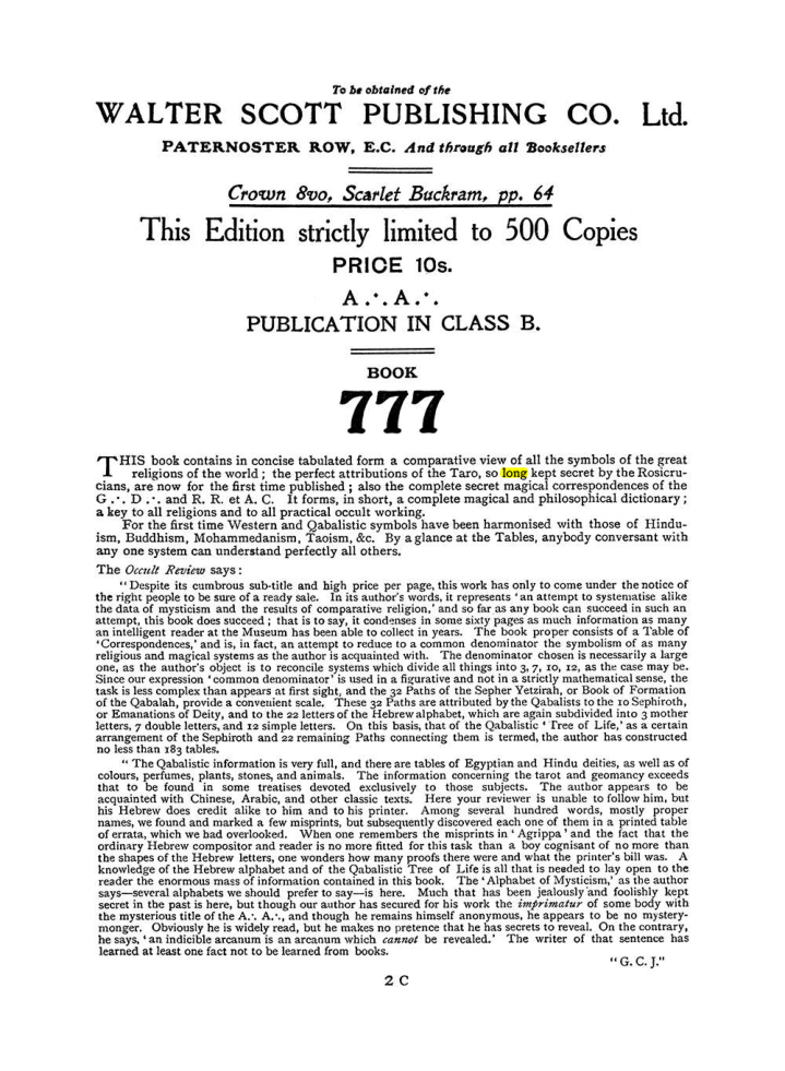 Original scan of The Equinox (Volume I, Number I), PDF page 410