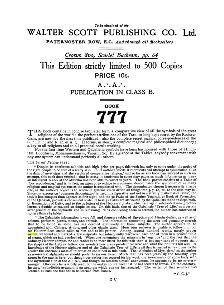 Original scan of The Equinox (Volume I, Number I), PDF page 410