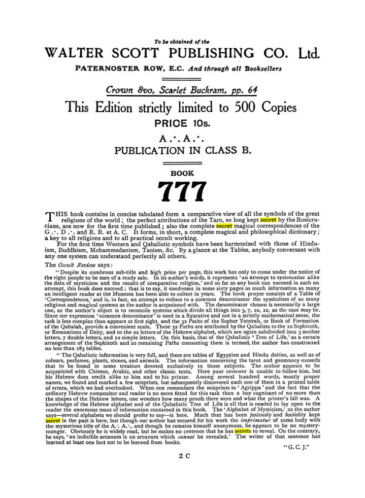 Original scan of The Equinox (Volume I, Number I), PDF page 410