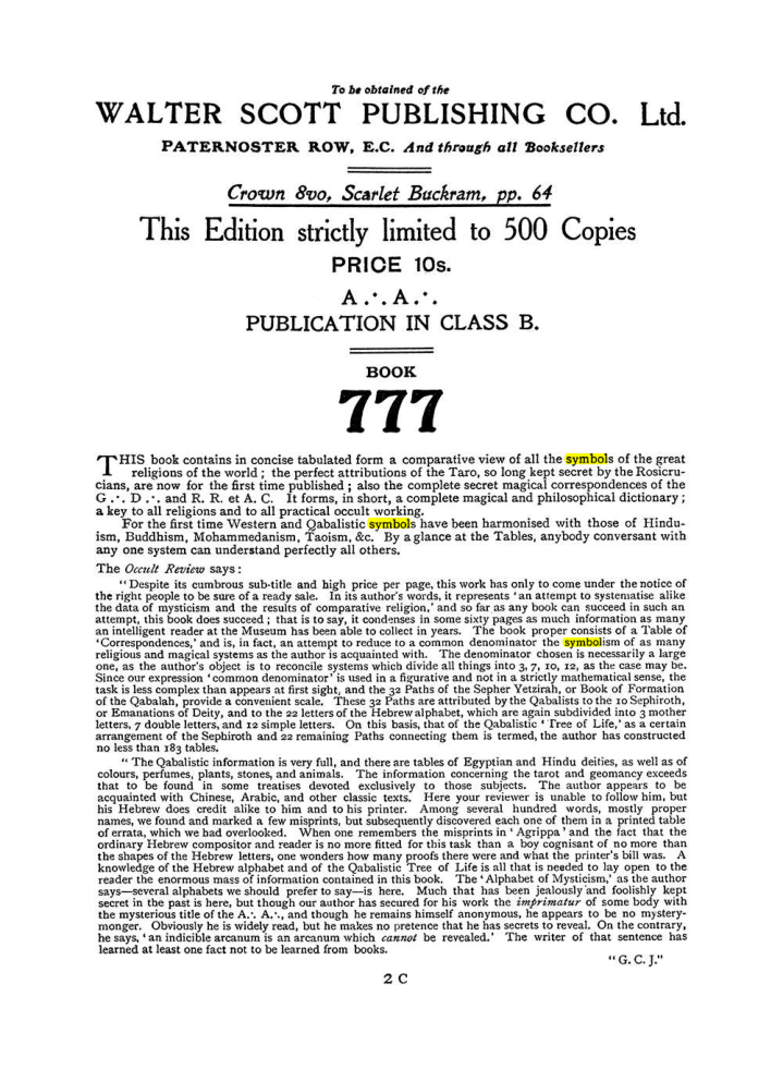 Original scan of The Equinox (Volume I, Number I), PDF page 410