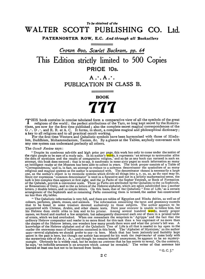 Original scan of The Equinox (Volume I, Number I), PDF page 410