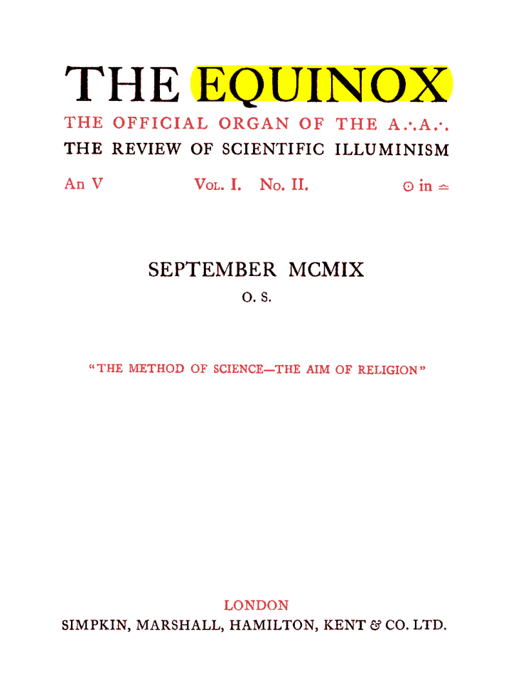 Original scan of The Equinox (Volume I, Number I), PDF page 5