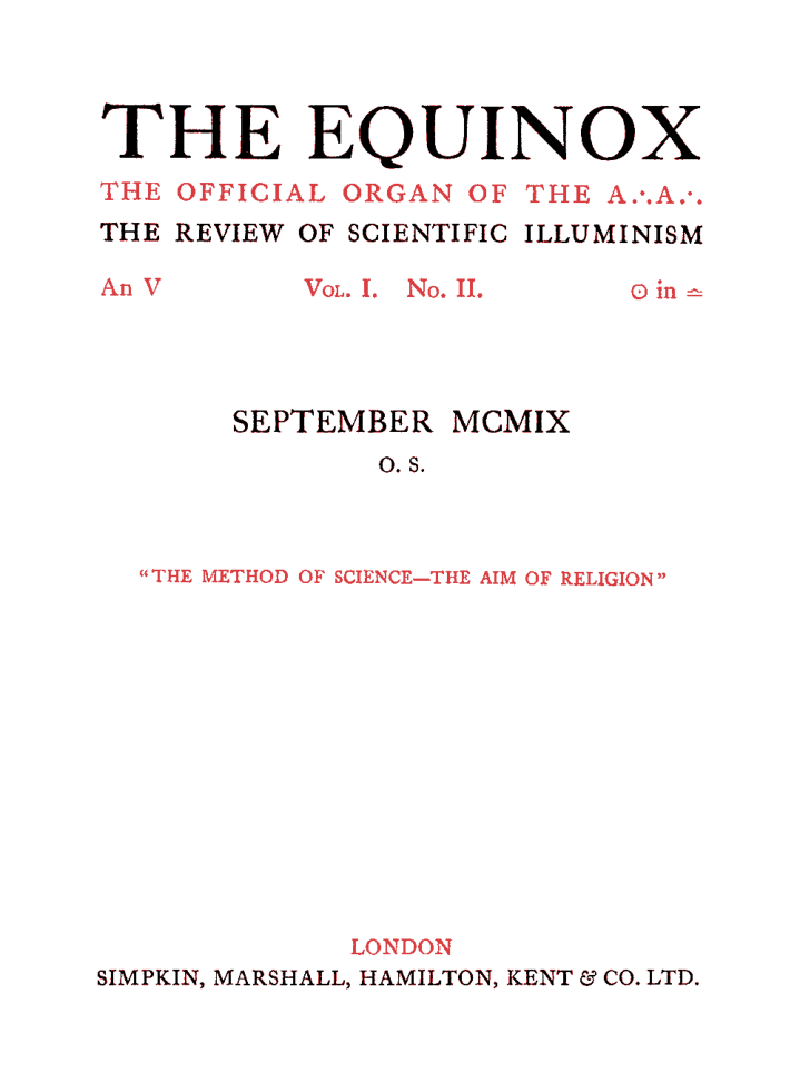 Original scan of The Equinox (Volume I, Number I), PDF page 5