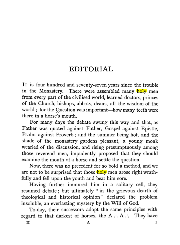 Original scan of The Equinox (Volume I, Number I), PDF page 9