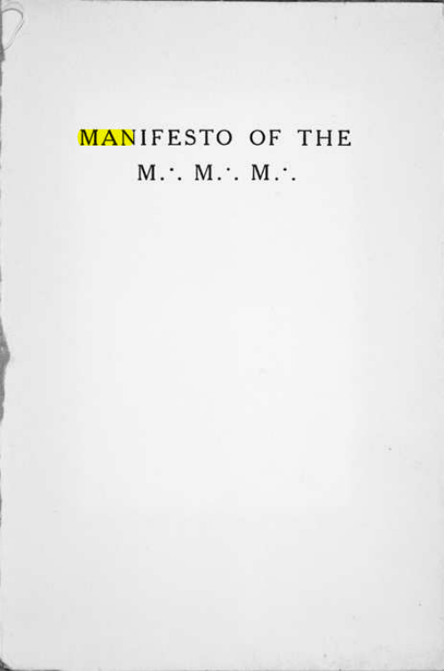Original scan of Manifesto of the M.M.M., PDF page 2