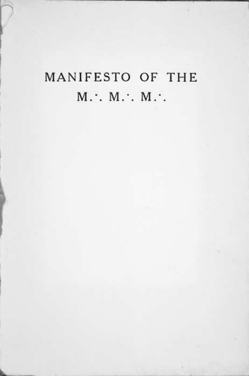 Original scan of Manifesto of the M.M.M., PDF page 2