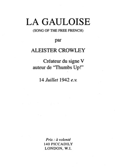 Original scan of La Gauloise. Song of the Free French, PDF page 1