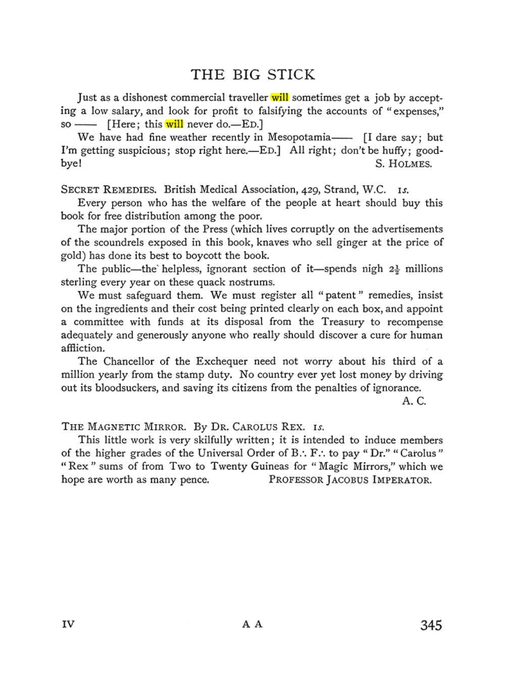 Original scan of The Equinox (Volume I, Number IV), PDF page 363