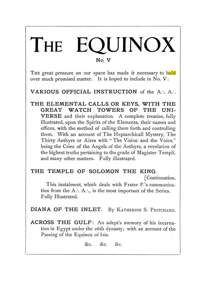Original scan of The Equinox (Volume I, Number IV), PDF page 490