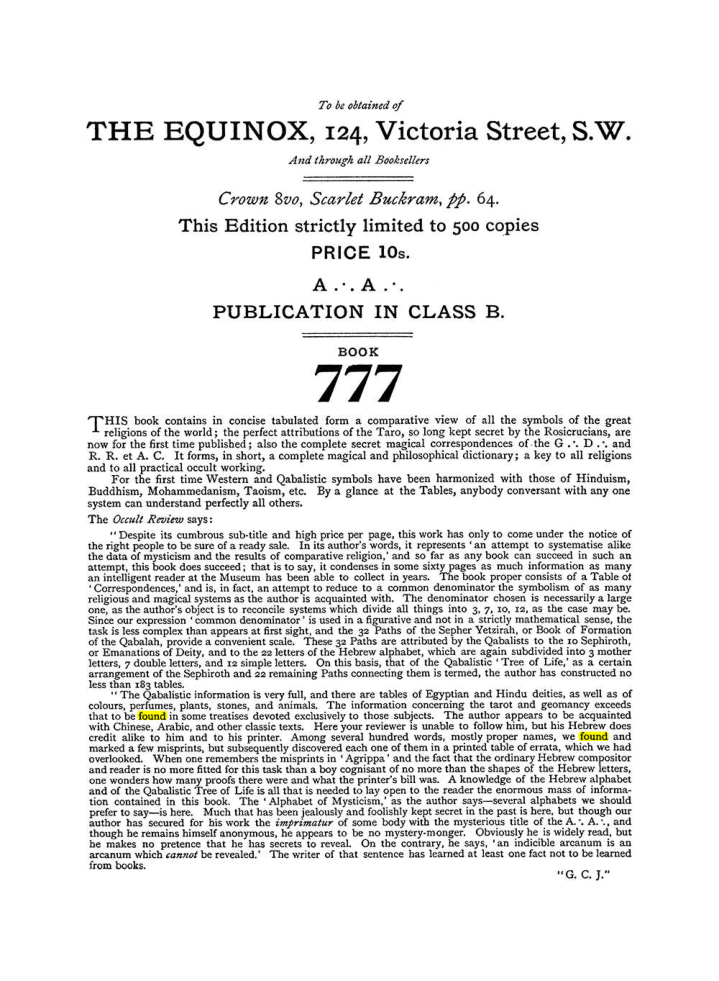 Original scan of The Equinox (Volume I, Number IV), PDF page 492
