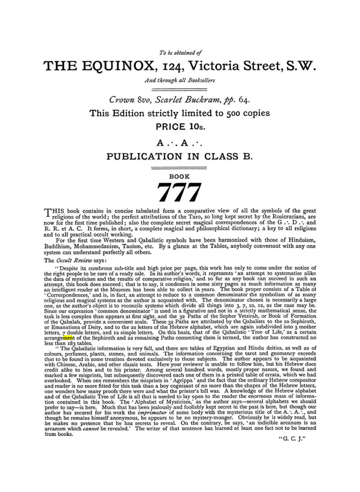 Original scan of The Equinox (Volume I, Number IV), PDF page 492