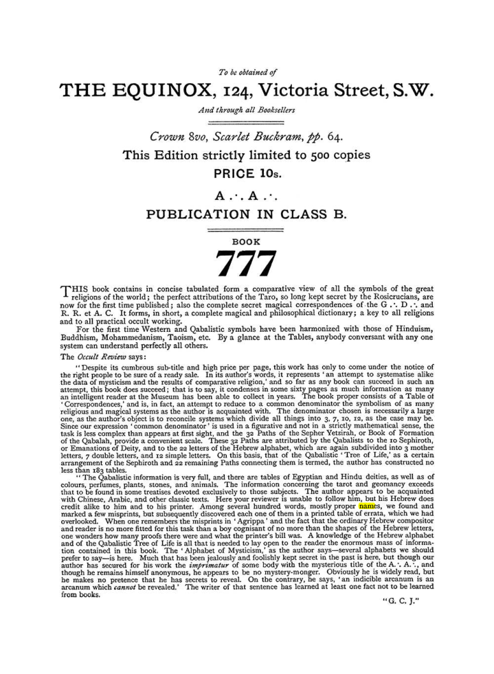 Original scan of The Equinox (Volume I, Number IV), PDF page 492