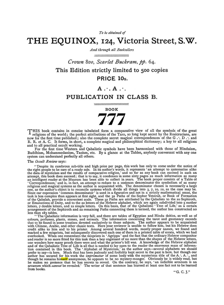 Original scan of The Equinox (Volume I, Number IV), PDF page 492