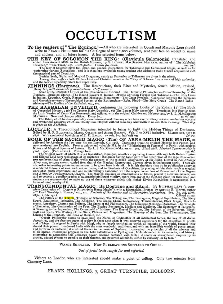 Original scan of The Equinox (Volume I, Number IV), PDF page 498