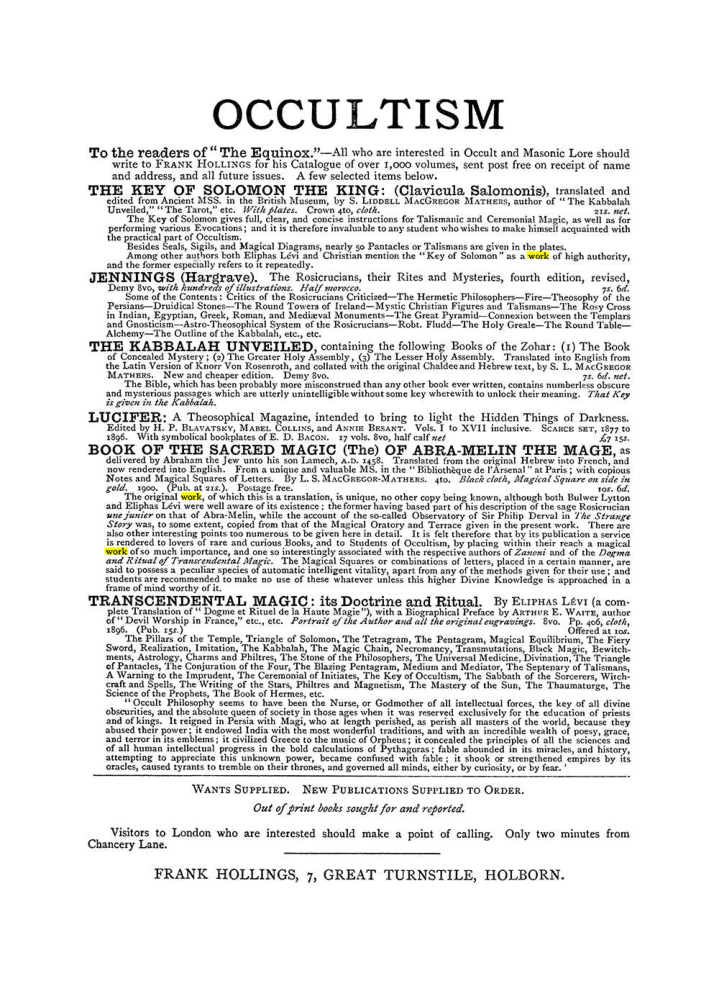 Original scan of The Equinox (Volume I, Number IV), PDF page 498
