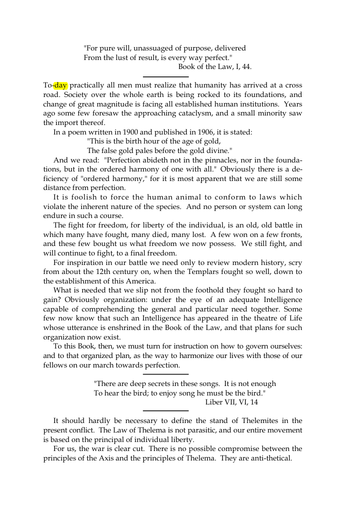 Original scan of The Oriflamme, Vol. I, No. I, PDF page 3