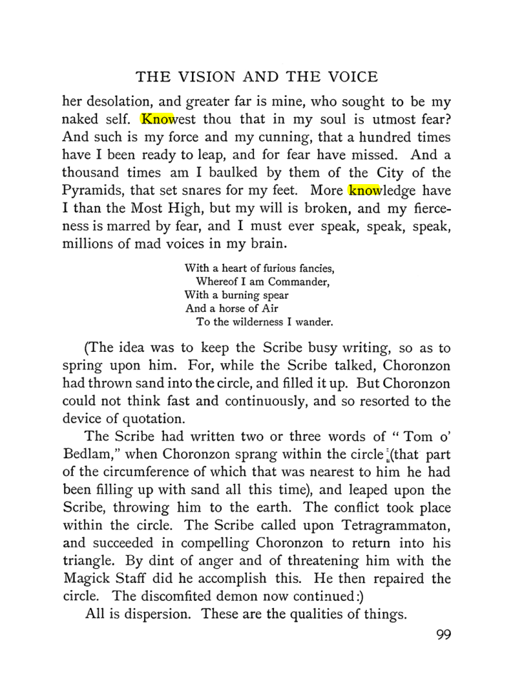 Original scan of The Vision and the Voice, PDF page 101