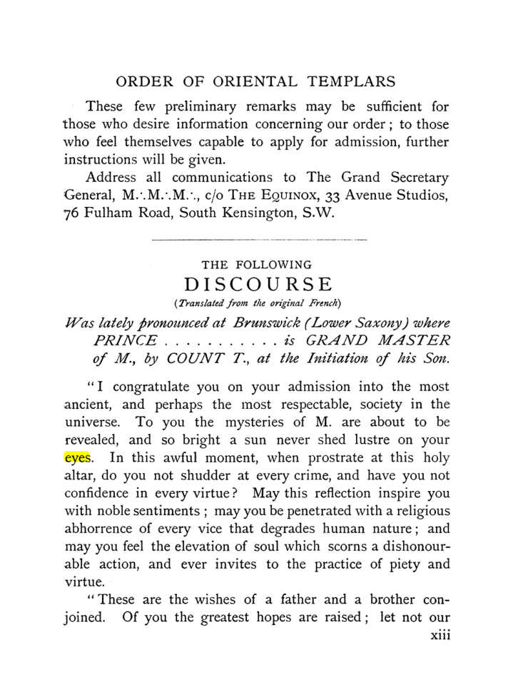 Original scan of The Equinox (Volume I, Number IX), PDF page 13