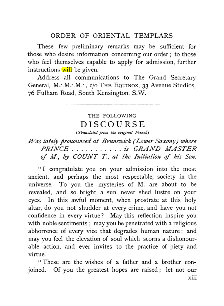 Original scan of The Equinox (Volume I, Number IX), PDF page 13