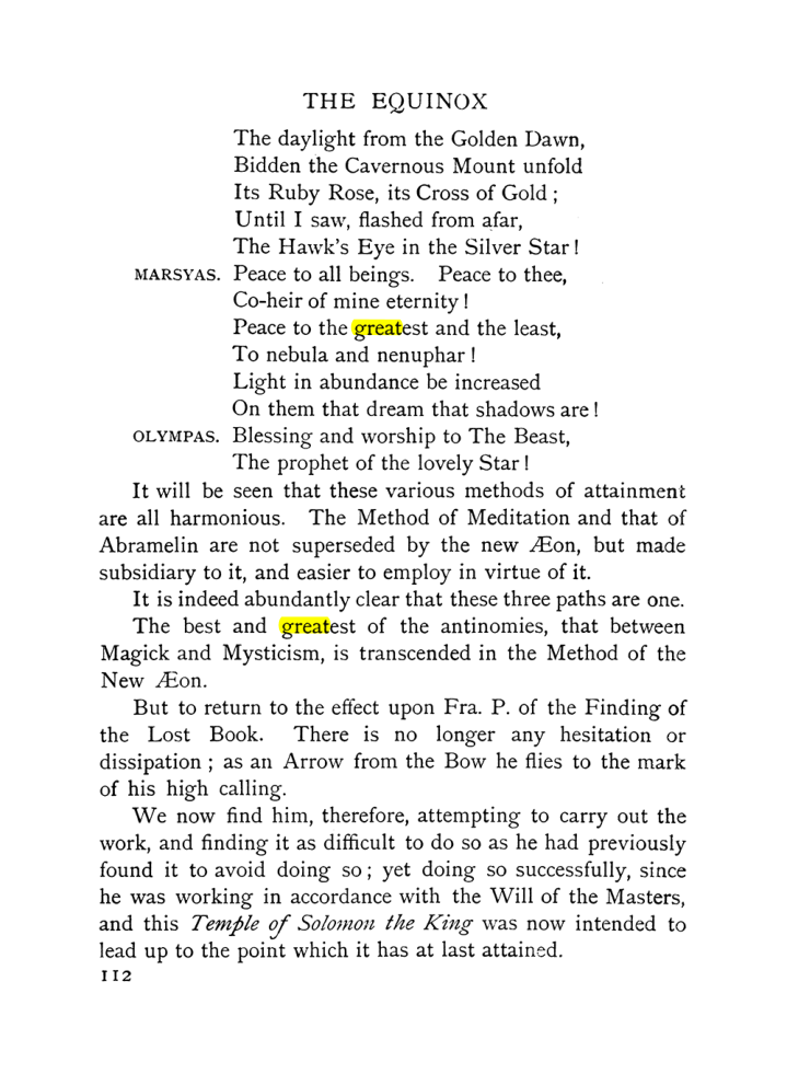 Original scan of The Equinox (Volume I, Number IX), PDF page 152