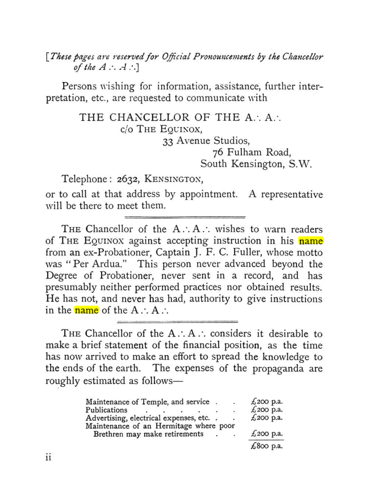 Original scan of The Equinox (Volume I, Number IX), PDF page 2