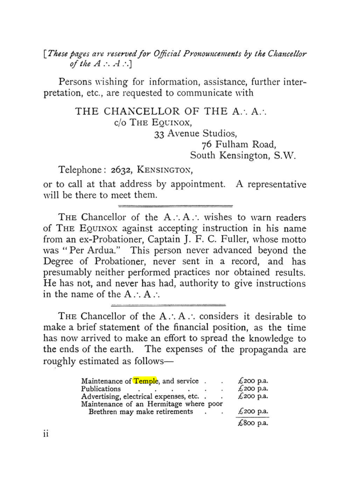 Original scan of The Equinox (Volume I, Number IX), PDF page 2