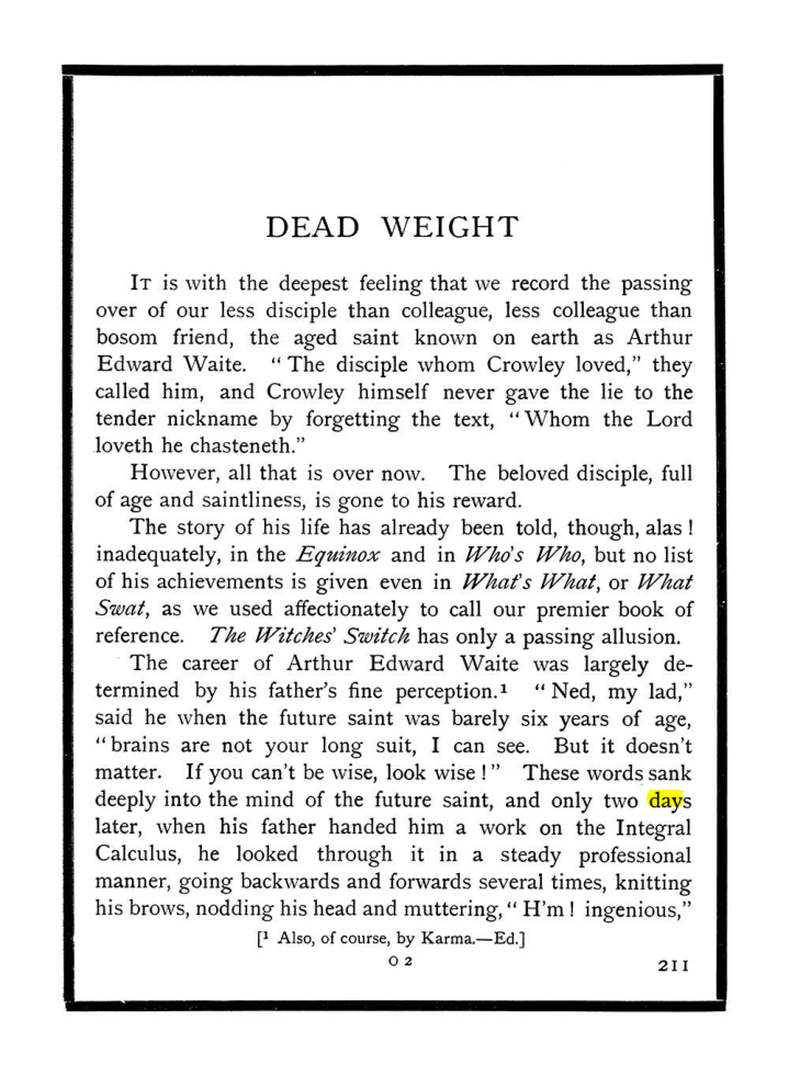 Original scan of The Equinox (Volume I, Number IX), PDF page 249