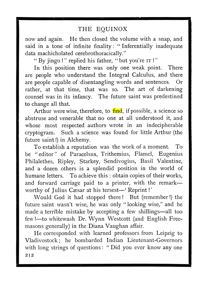 Original scan of The Equinox (Volume I, Number IX), PDF page 250