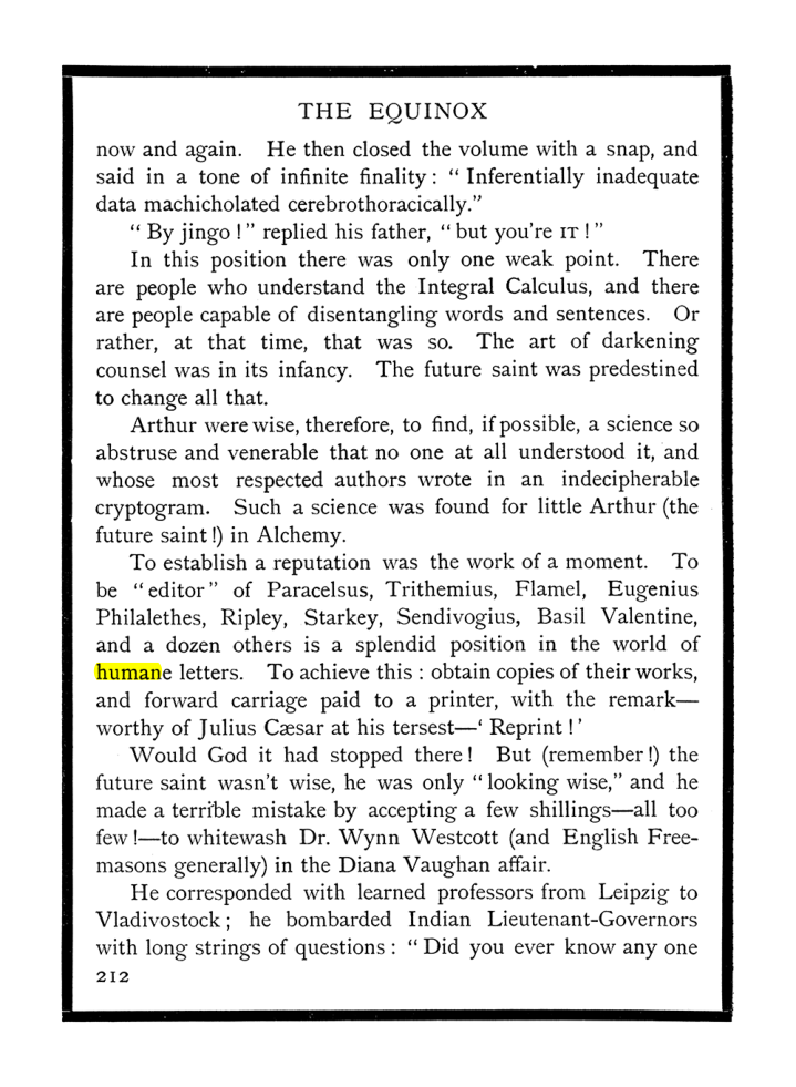 Original scan of The Equinox (Volume I, Number IX), PDF page 250