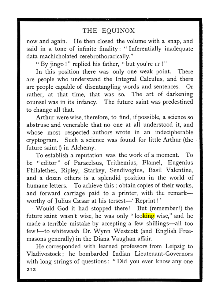 Original scan of The Equinox (Volume I, Number IX), PDF page 250